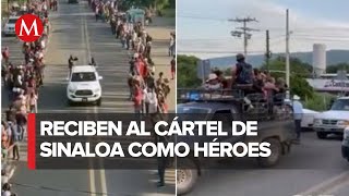 Cártel de Sinaloa desfila entre aplausos de pobladores en Chiapas