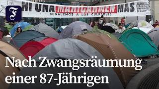 Protestcamp gegen Wohnungsnot und hohe Mieten in Madrid