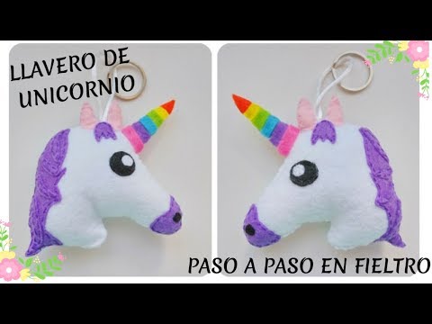 DIY Llavero de Unicornio en Fieltro Paso a Paso - YouTube