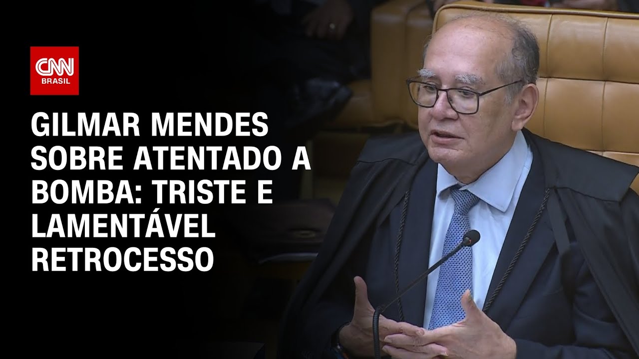 Gilmar Mendes sobre atentado a bomba: Triste e lamentável retrocesso | BASTIDORES CNN