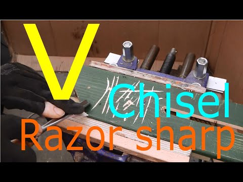 How to sharpen a v chisel to get that perfect honed  cut