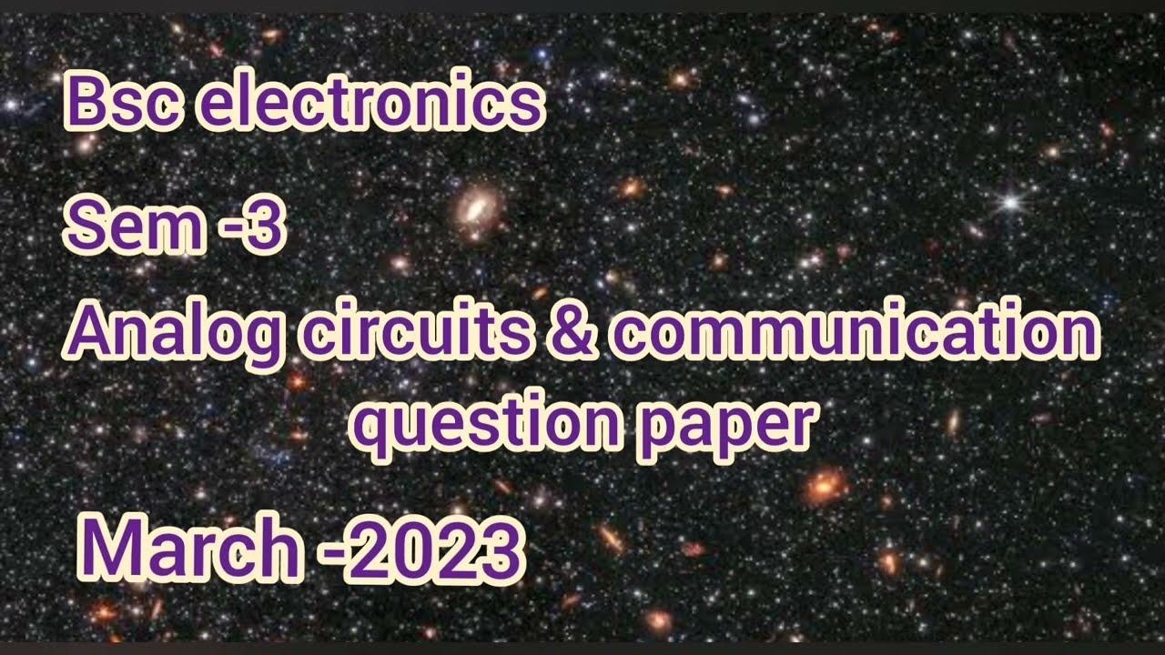bsc electronics 3rd sem old question paper march 2023