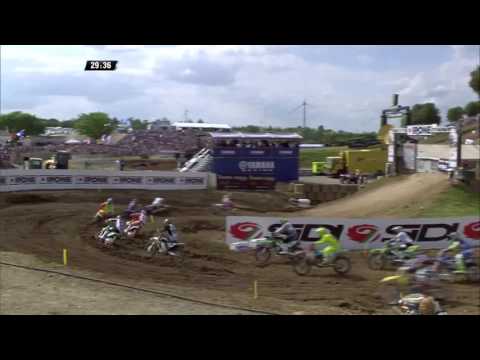 MXGP race 2 start crash MXGP of France 2016 - motocross