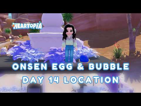 Day 14 Secret Spot Revealed 🥚 - How To Find Onsen Egg & Bubble in Heartopia
