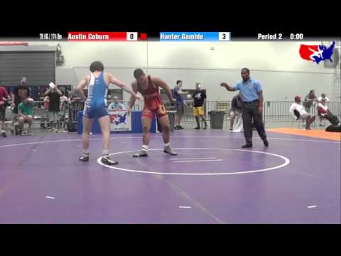 Austin Coburn vs. Hunter Gamble at 2013 Junior Nationals - FILA - FS