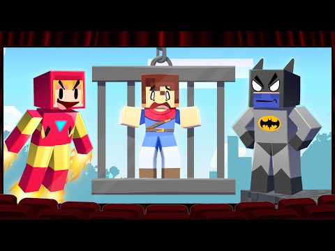 Trapped by SUPERHEROES in Minecraft!