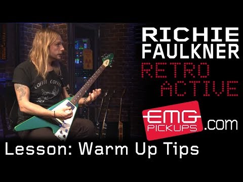 Richie Faulkner of Judas Priest gives a quick warm up tip on EMGtv