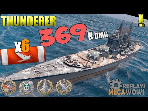 Thunderer 6 Kills & 369k Damage | World of Warships Gameplay 4k