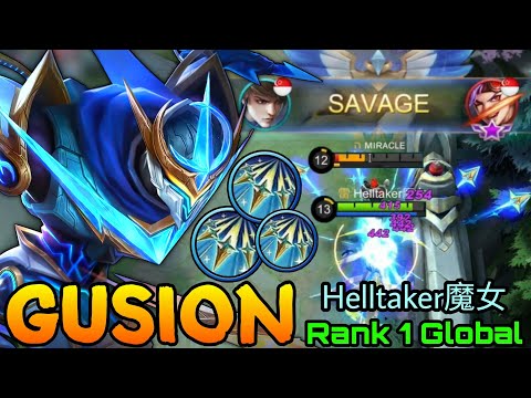 Gusion SAVAGE!! - Top 1 Global Gusion by Helltaker魔女 - Mobile Legends
