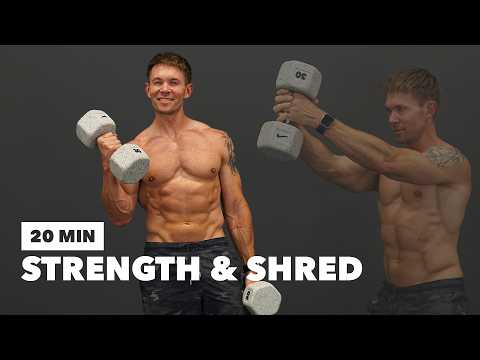 20 Minute Dumbbell Full Body Workout - No Repeat | Warm Up + Cool Down