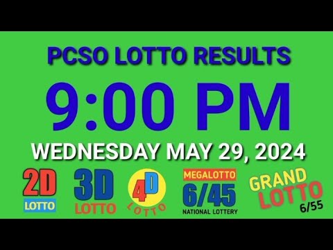9pm Lotto Results Today May 29, 2024 Wednesday ez2 swertres 2d 3d pcso