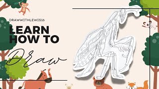 HOW TO DRAW A PRAYING MANTIS - KIDS VERSION | STEP BY STEP BASICS EASY DRAWING | PENCIL SKETCH