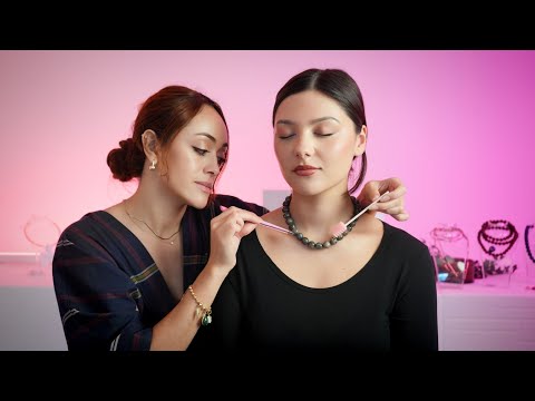 ASMR Jewelry Styling | Necklace & Earrings Micro Adjustments, Finishing Touches & Relaxing Triggers