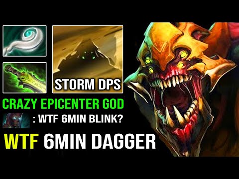 WTF 6Min Blink Dagger Creep Skipping Sand King with Annoying Storm DPS & Epicenter 7.31 Dota 2