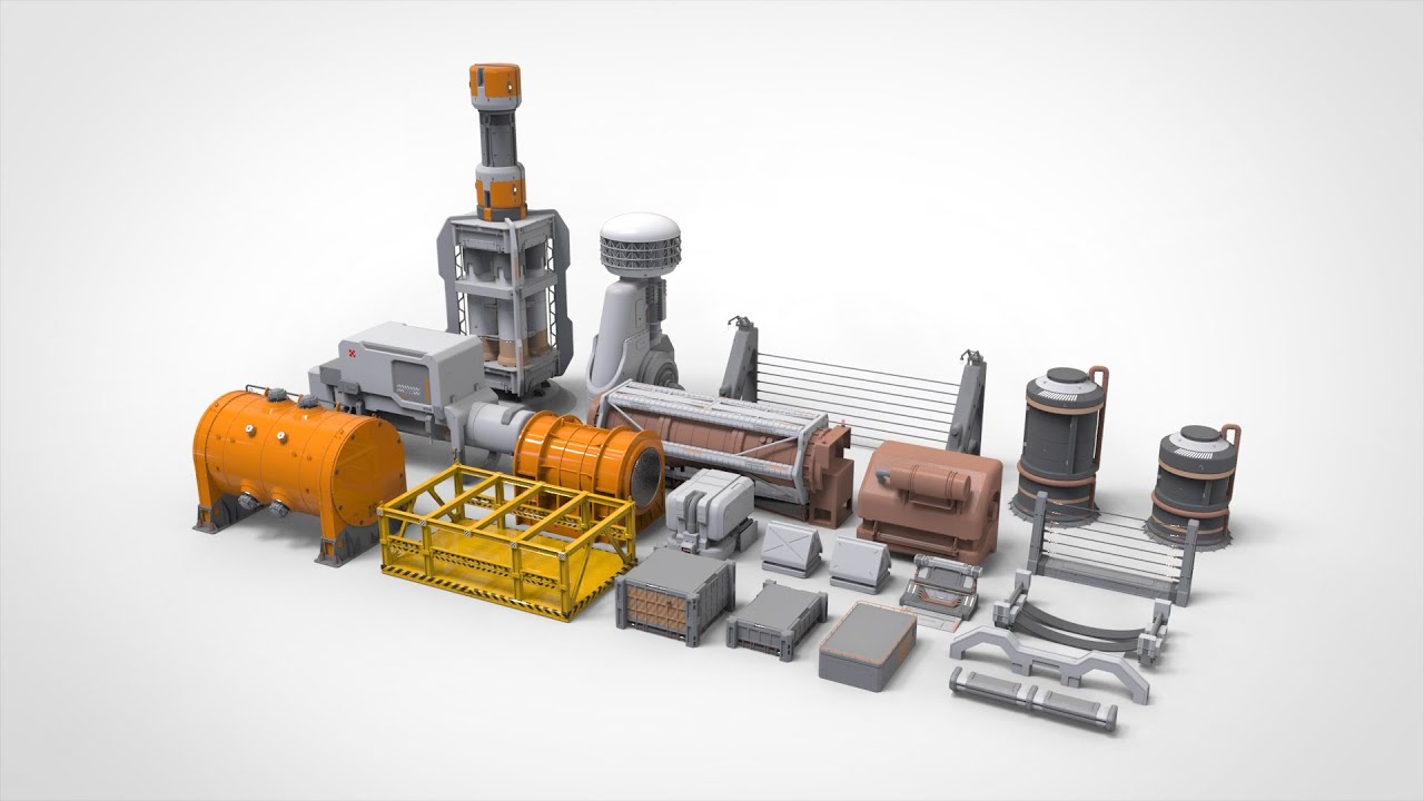 Kitbash architektury science-fiction 17 Model 3D