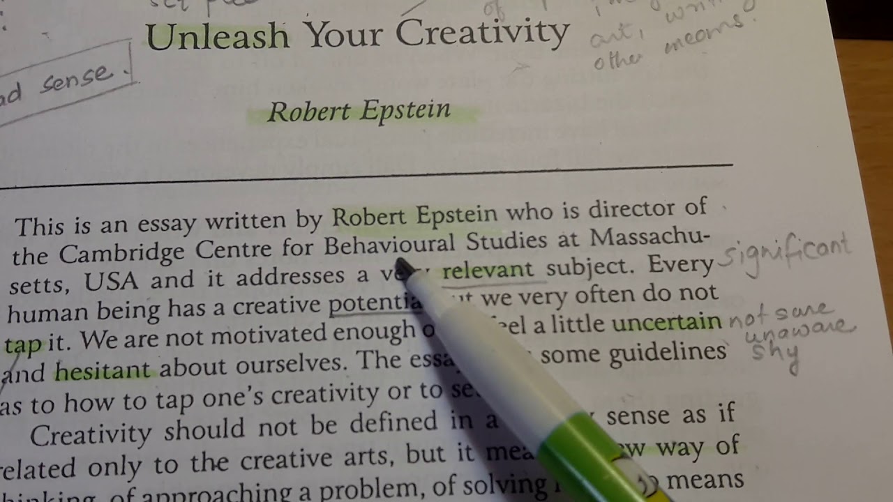 UNLEASH YOUR CREATIVITY by Robert Epstein.