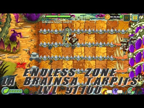 Plants vs Zombies 2 - Jurassic Marsh | Endless Zone All Max Level Plants Test Level 91 - 100