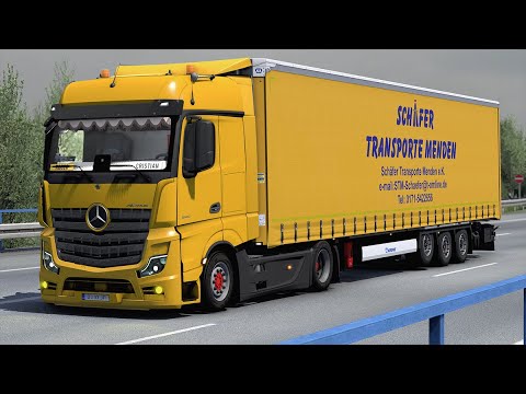 ETS2 1.38 - Euro Truck Simulator 2 - Mercedes Benz New Actros - Krone trailer - Kassel to Groningen