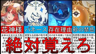 【原神】初心者必見!花神様とパネースのテイワット年表ストーリーを100倍楽しむ|天理ランキング完全版まとめ【原神ストーリー解説考察】【黄金の眠り編】【キングデシェレト】