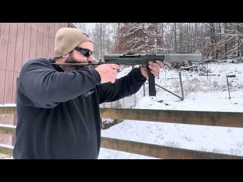 Swedish K semi auto with suppressor