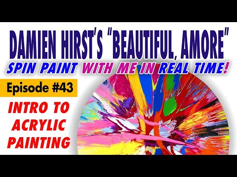 Paint a Damien Hirst SPIN PAINTING with cheap materials! – Free Intro to Acrylic Painting Class #43
