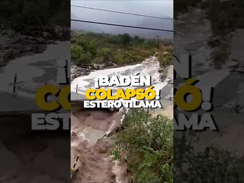 Colapsa badén en Los Vilos por fuerte crecida del Estero Tilama: autoridades llaman a la precaución