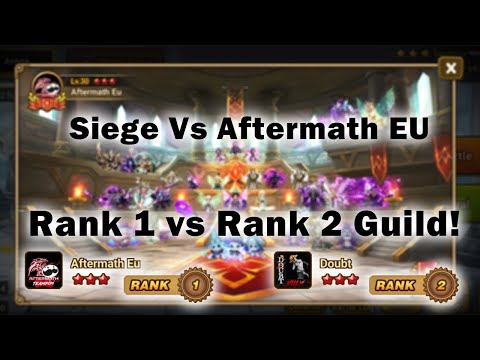 Siege Rank 1 Vs Rank 2! Aftermath Eu Vs Doubt - Summoners War