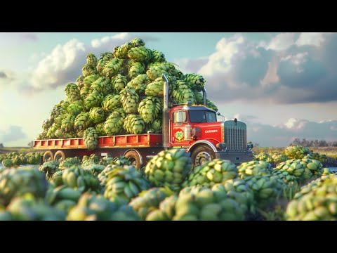 How Farmers Harvest Hops  How Beer Is Made From Hops - Processing Factory