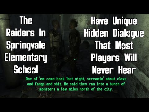 The Raiders In Springvale Elementary School Have Unique Hidden Dialogue - Fallout 3 Lore