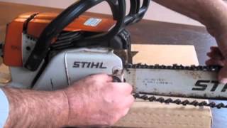 Hand sharpen a chainsaw and fix a crooked cut.