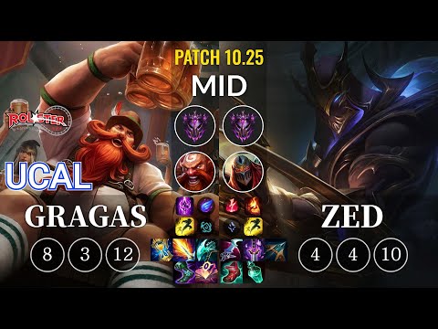 KT Ucal Gragas vs Zed Mid - KR Patch 10.25