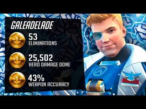Gale Insane Soldier 76 - 53 elims! [ Overwatch Season 31 Top 500 ]