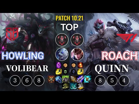 SB Howling Volibear vs T1 Roach Quinn Top - KR Patch 10.21