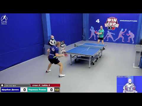 19:00 Щербак Денис 1-3 Черевко Роман    стол 4  ЮГ-3  24.01.22