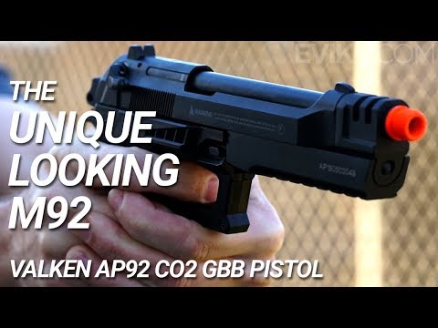 The Unique Looking M92 - Valken AP92 CO2 Gas Blowback Airsoft Pistol w Hard Pistol Case