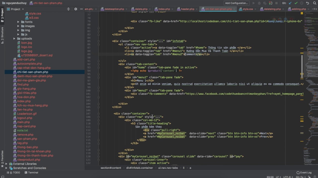 Hướng dẫn chỉnh sửa hướng dẫn mua hàng -Website bán hàng php