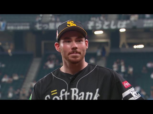 ホークス・C.スチュワート・ジュニア投手ヒーローインタビュー 6月28日 北海道日本ハムファイターズ 対 福岡ソフトバンクホークス