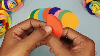 How to make colorful paper ROSE || Easy origami Rose || Paper Flower || DIY