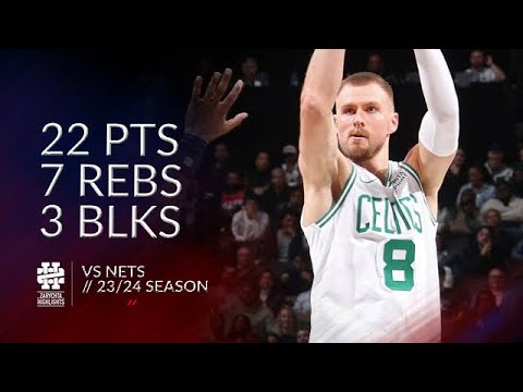 Kristaps Porzingis 22 pts 7 rebs 3 blks vs Nets 23/24 season