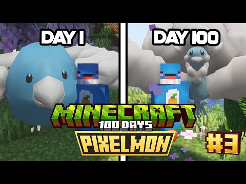 MINECRAFT PIXELMON 100 วัน | รับบทเป็นอาหวังสร้างทีมโปเกม่อนสุดสวยและน่ารัก EP.3