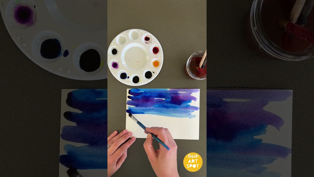 Watercolor and Salt Landscape