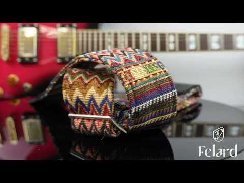 Ремінь для гітари та укулеле елементи з натуральної світлої рудої шкіри, з відділенням для медіатора та перехідником - фото 4 - id-p2899931660