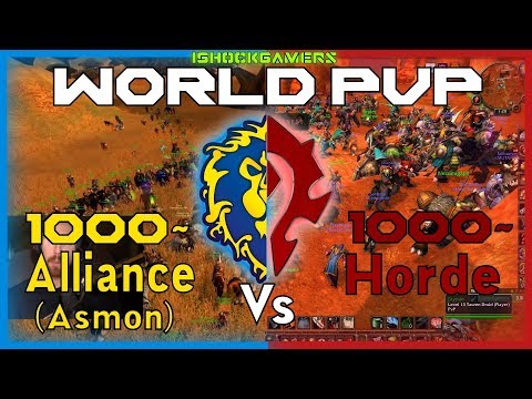 1000 Alliance (Asmongold) Vs 1000 Horde World PvP (Both Factions Perspectives)