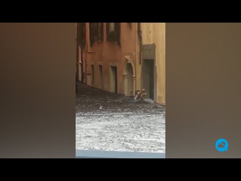 Very violent storm in Verona, Italy