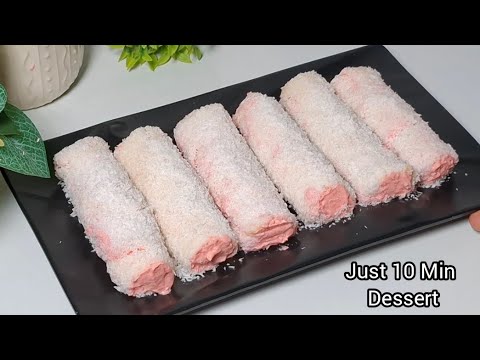 Just 10 Minutes Dessert | Delicious Bread Cream Roll | Fireless Cooking Recipe | Dessert Recipe 
