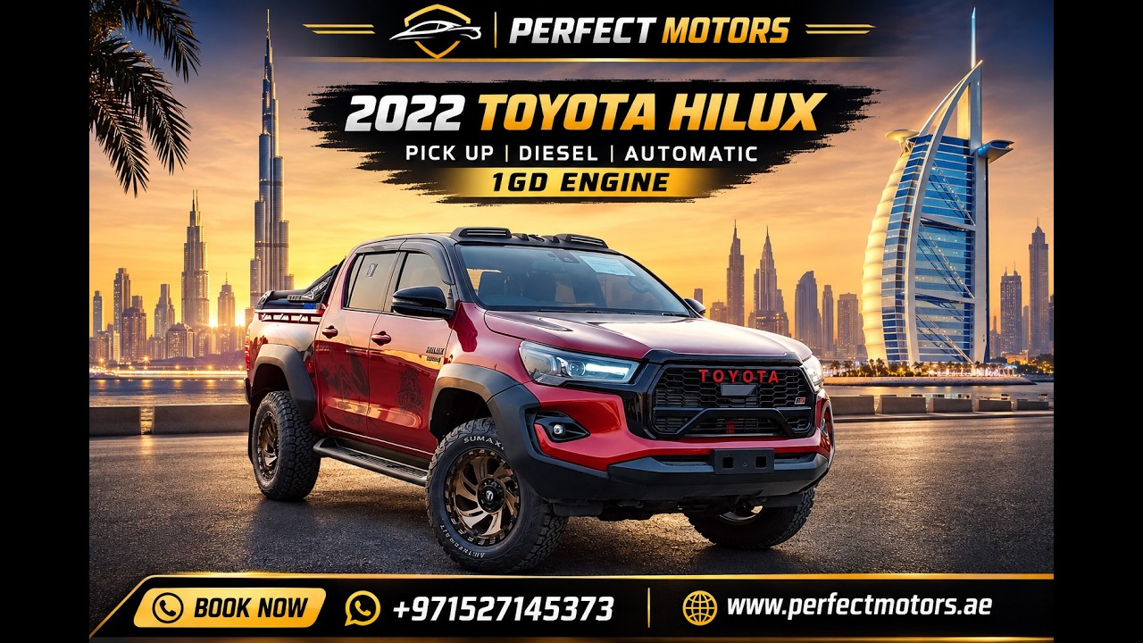 Toyota Hilux  TOYOTA HILUX PICK UP RHD 2022 MODEL 2.8 L DIESEL AUTOMATIC(PM81032) video