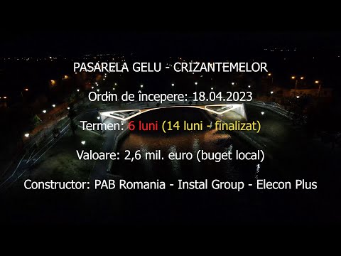 Pasarela Gelu - Crizantemelor | Evoluția completă a construcției | Timișoara 2024