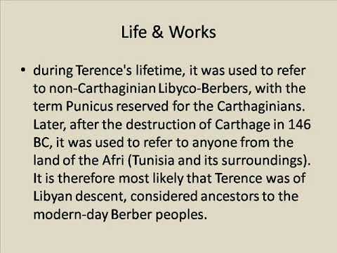 Ancient Playwright Publius Terentius Afer Terence Life & Works