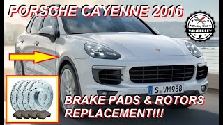 2011-2017 Porsche Cayenne Front Brake Pads & Rotors Replacement Base NA V6 AWD Type 958 SUV