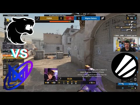 GAULES TRANSMITINDO FURIA VS NIGMA GALAXY ESL Impact Valencia 2022 (DUST2 - MAPA 1 MD3)